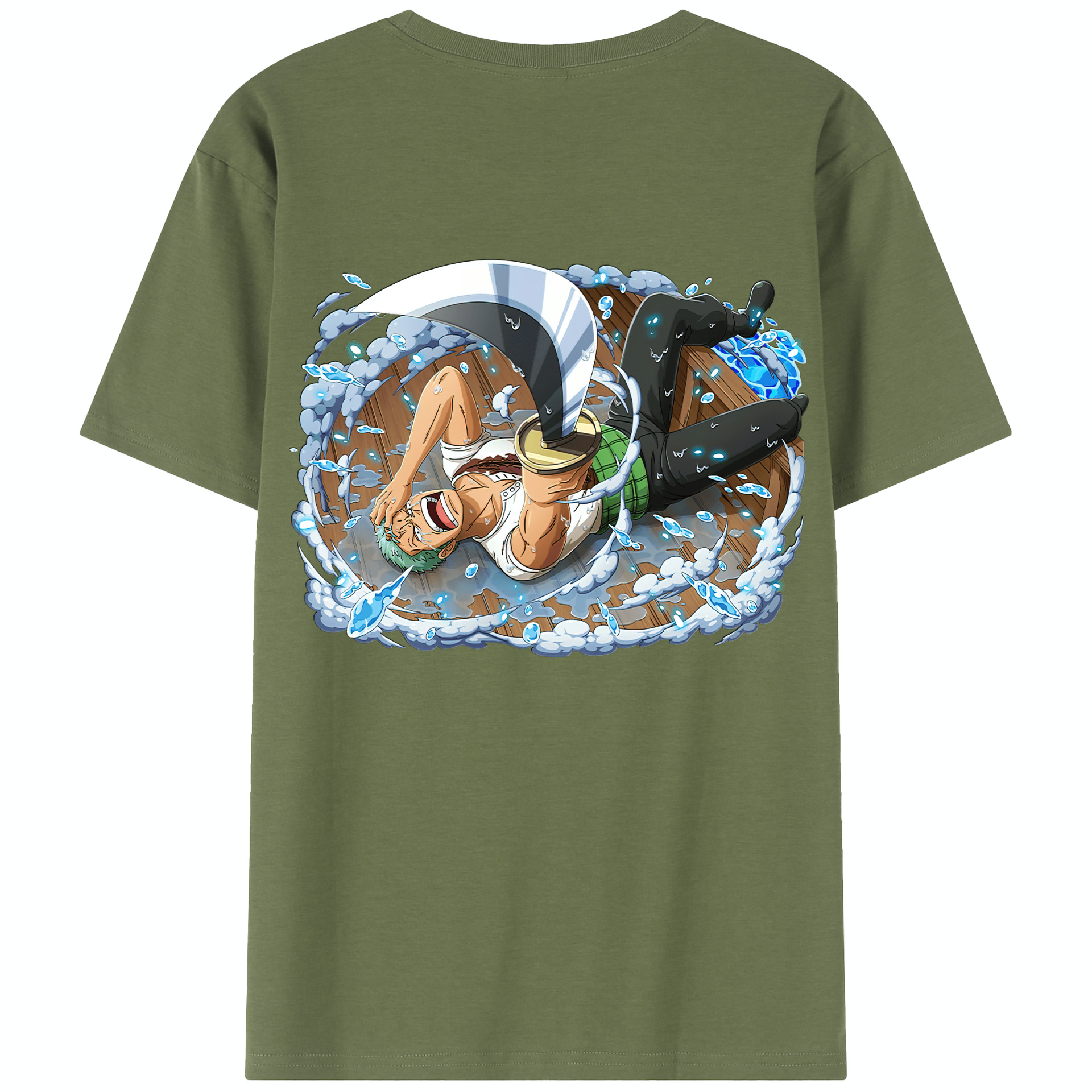 ワンピース ロロノア・ゾロ ONE PIECE Roronoa Zoro 綿100％半袖Tシャツ（背面プリント）